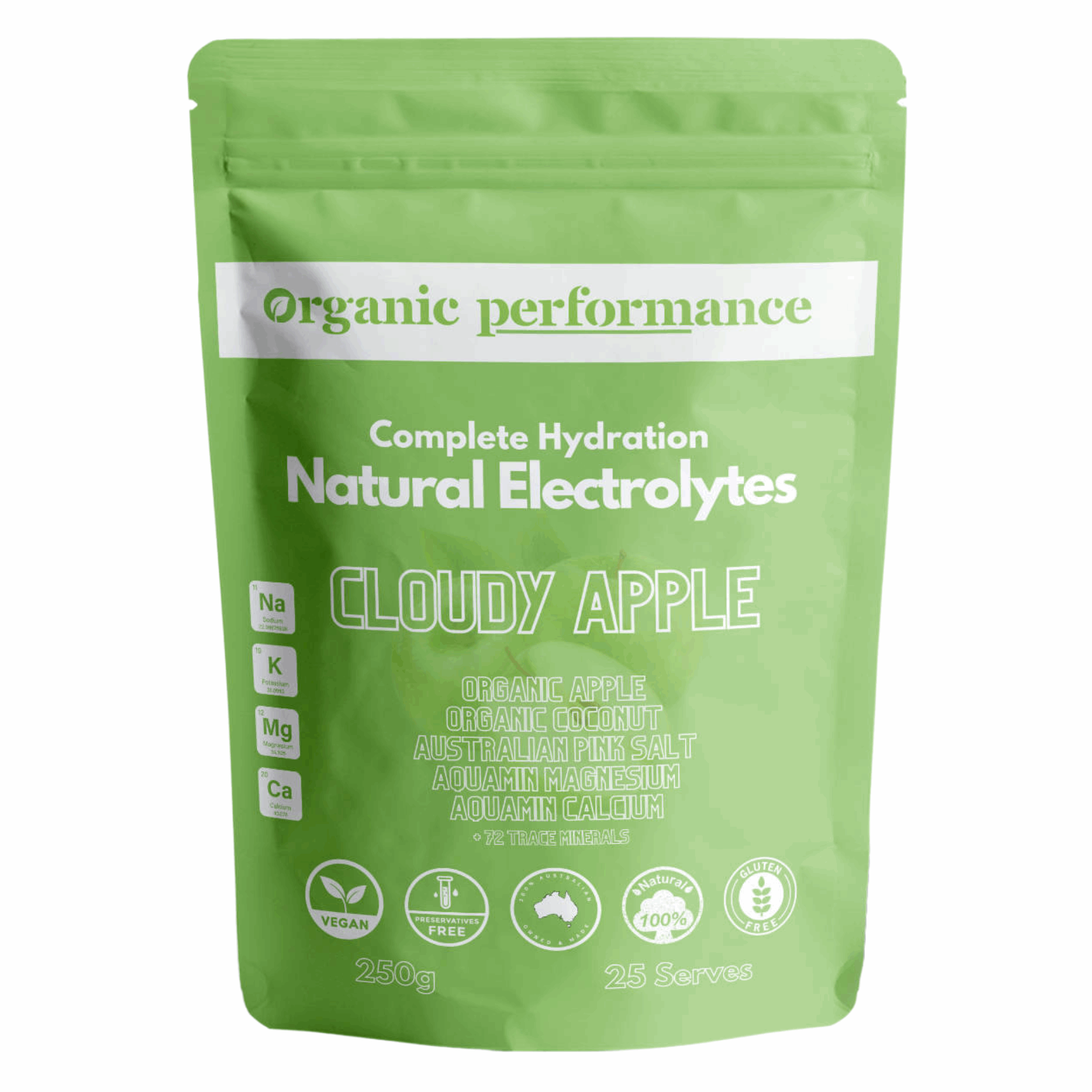 Natural Electrolytes Cloudy Apple Flavour front of packaging 