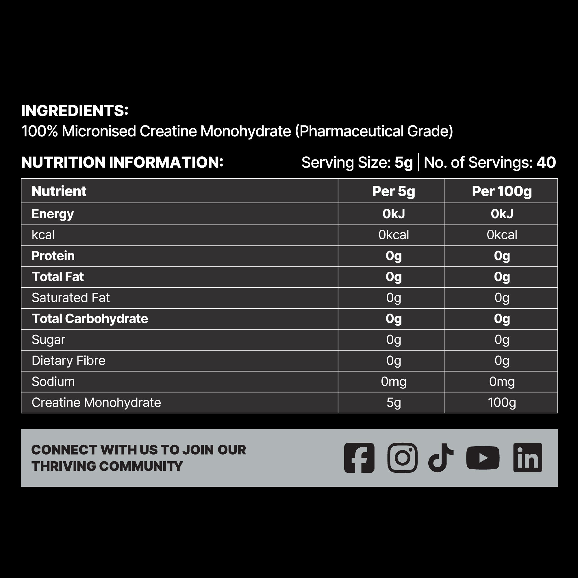 Creatine Monohydrate - 200g